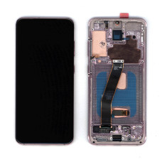 Дисплей для Samsung Galaxy S20 SM-G980F розовый с рамкой