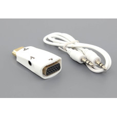 Переходник HDMI на VGA c аудио белый