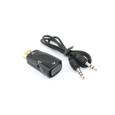 Переходник HDMI на VGA c аудио черный