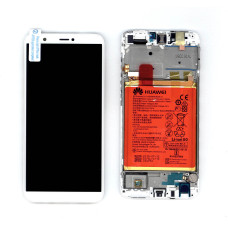 Дисплей для Huawei P Smart в сборе с тачскрином, панелью и аккумулятором (02351SVE) белый