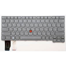 Клавиатура для ноутбука Lenovo ThinkPad X13 Gen 3 серая с подсветкой