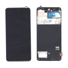Дисплей для Samsung Galaxy A51 SM-A515F (TFT full size) черный с рамкой