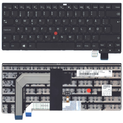 Клавиатура для ноутбука Lenovo Thinkpad T460S 13 черная без подсветки