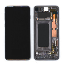 Дисплей для Samsung Galaxy S10 SM-G973F в сборе с тачскрином ServicePack черный (GH82-18850A)