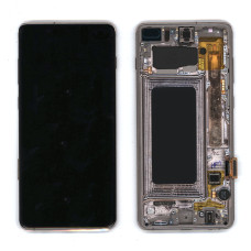 Дисплей для Samsung Galaxy S10 Plus G975F в сборе с тачскрином ServicePack white ceramic GH82-18849J