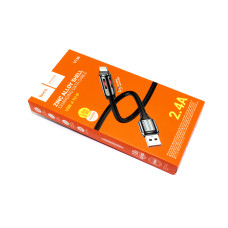 Кабель USB HOCO U136 Prize, USB - Lightning, 2.4А, 1.2м, черный