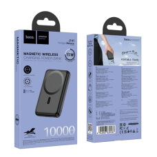 Внешний аккумулятор Powerbank HOCO J141 Grace с быстрой беспроводной зарядкой (магнитный), черный