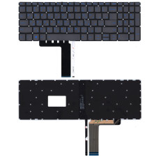 Клавиатура для ноутбука Lenovo IdeaPad L340-15 серая с голубой подсветкой