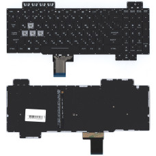 Клавиатура для ноутбука Asus Gaming FX504 черная с белой подсветкой