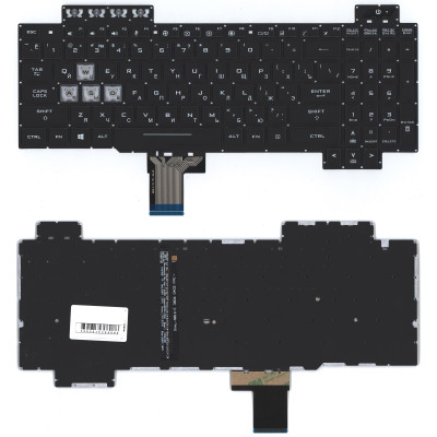 Клавиатура для ноутбука Asus Gaming FX504 черная с белой подсветкой