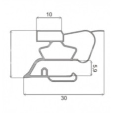 Уплотнитель двери для холодильника Indesit, Ariston, Hotpoint, Whirlpool 854010 СТ (старый профиль)
